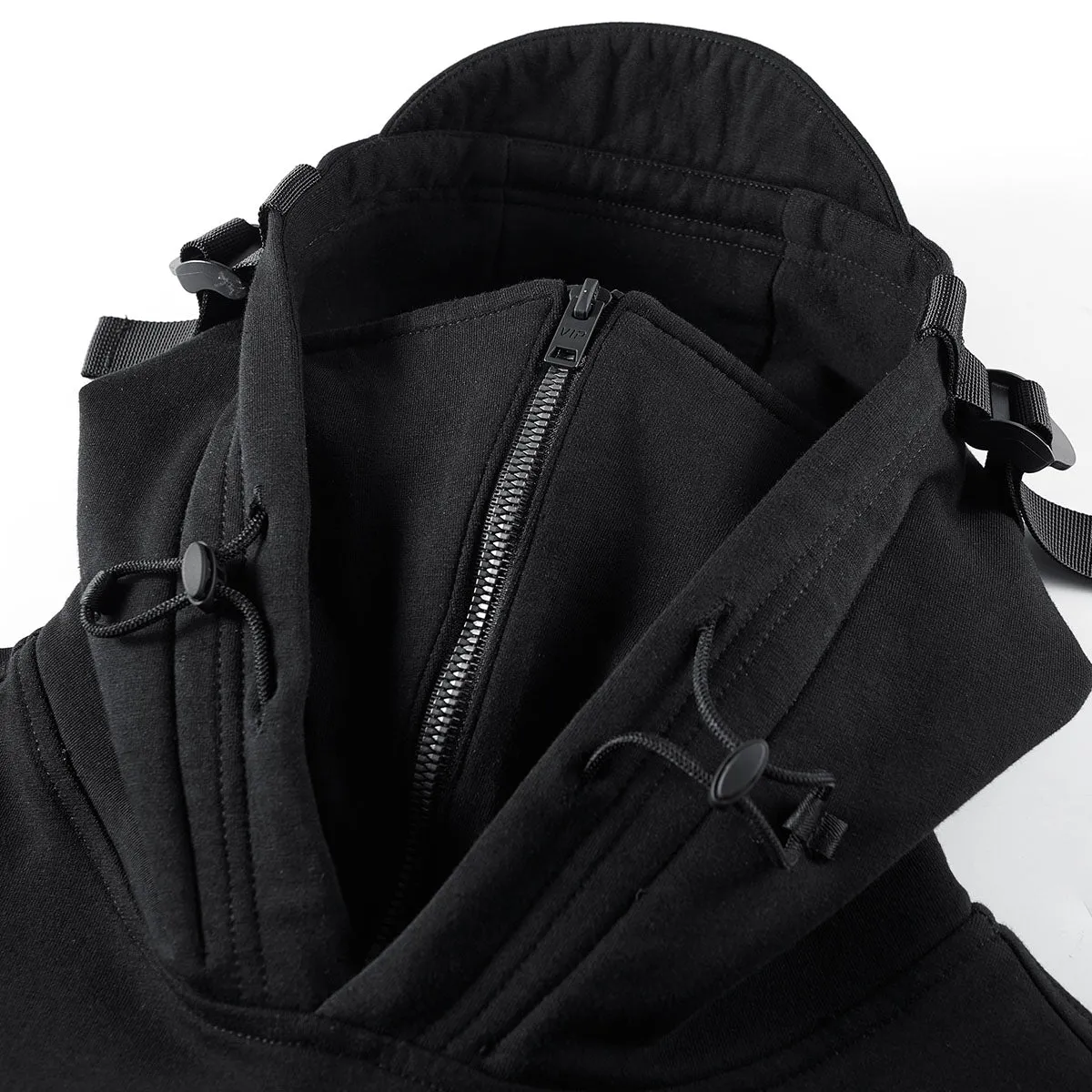 Men's Spring/Autumn Black Wind-Mask Hoodie