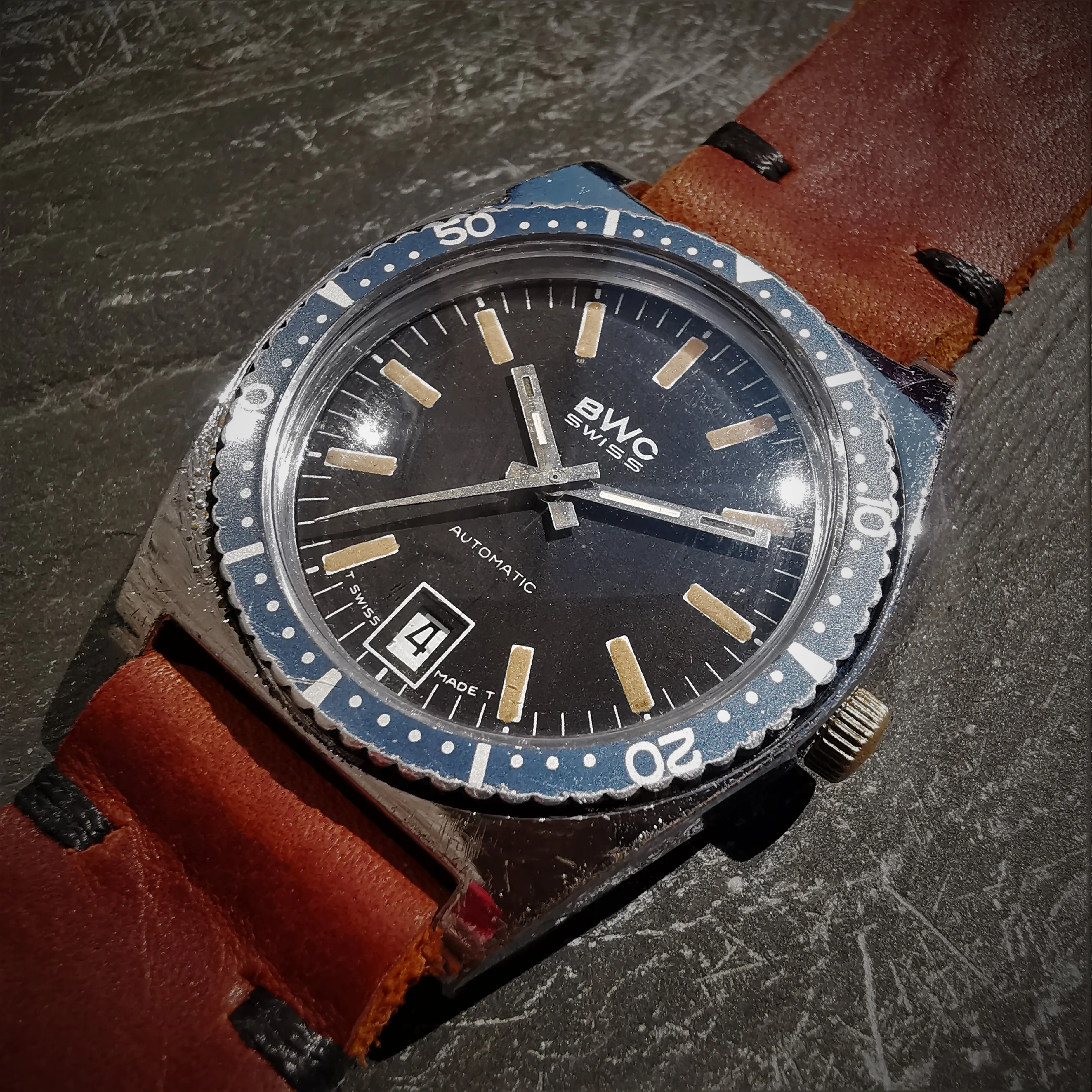 Mens Vintage BWC Swiss Diver