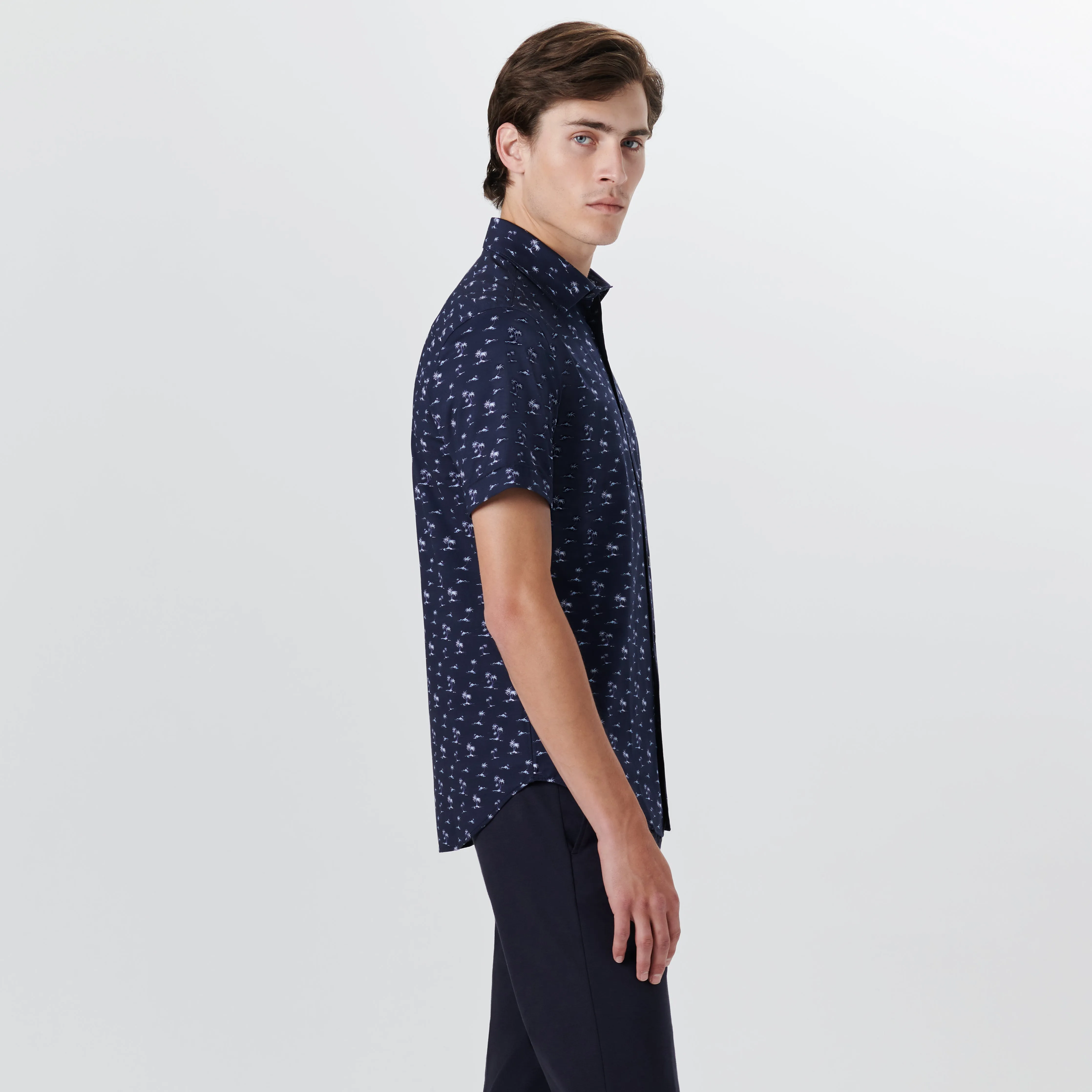 MILES Palm Tree Print OoohCotton Short Sleeve Shirt