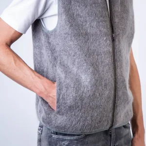 NANAMICA GILET S24FN030E HEATHER GRAY