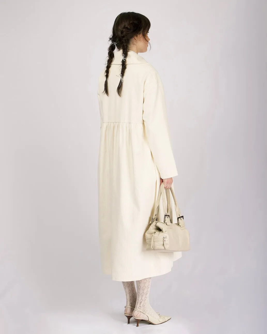 Nina Cord Trench Coat - Cream