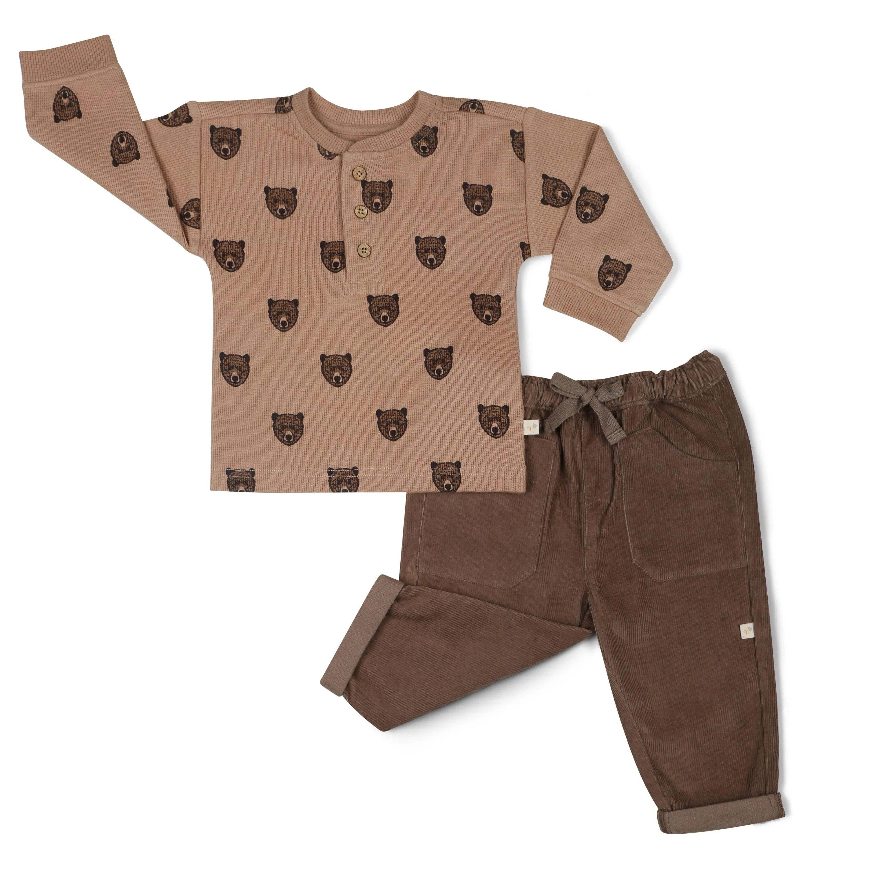 Organic Tee and Corduroy Pant Set | Espresso