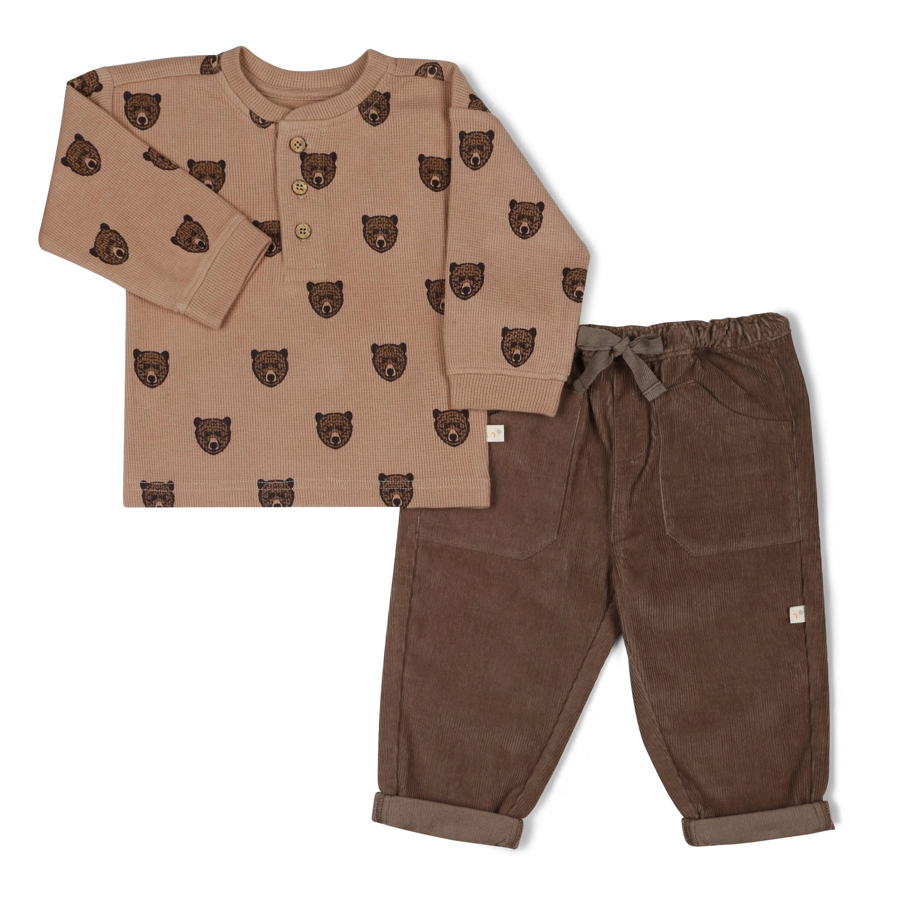 Organic Tee and Corduroy Pant Set | Espresso