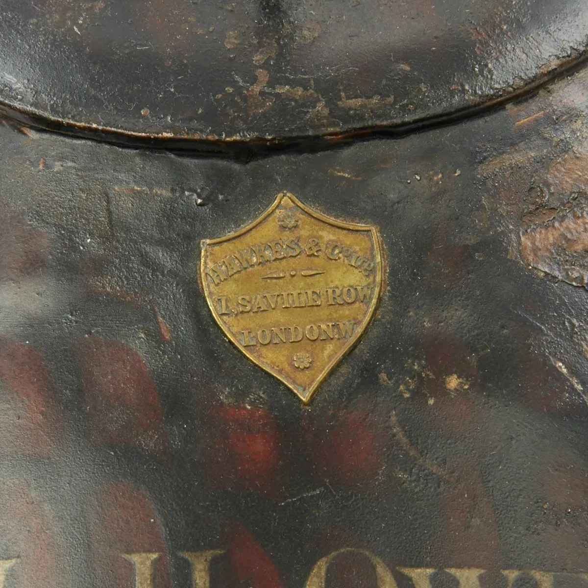 Original British WWI Sun Helmet of Major Henry Leftwich Haddon Owen of The Dorsetshire Regiment with Transport Tin