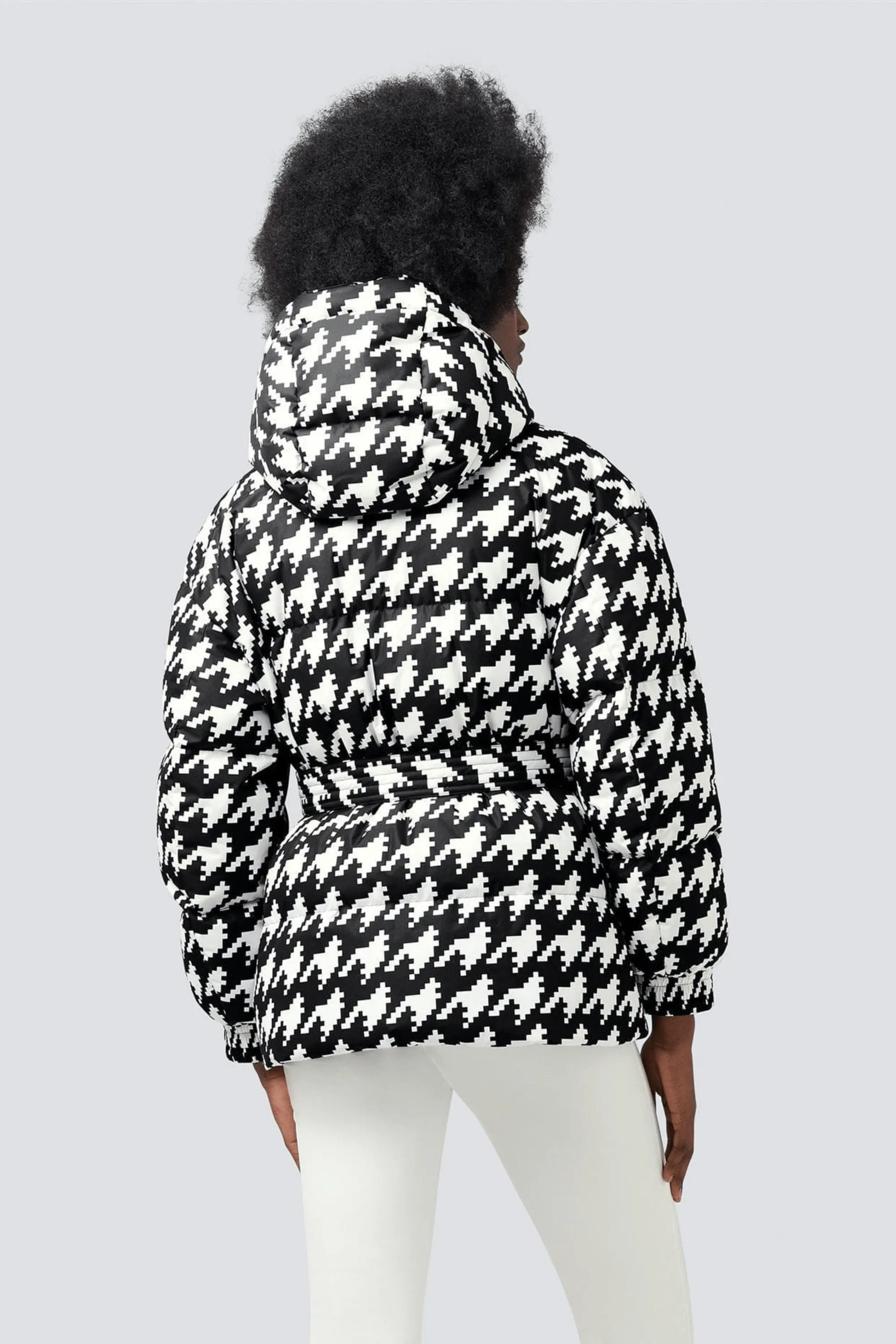 Over Size Parka II Print Houndstooth