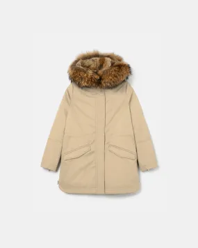 Parka Mi-Longue Écrue