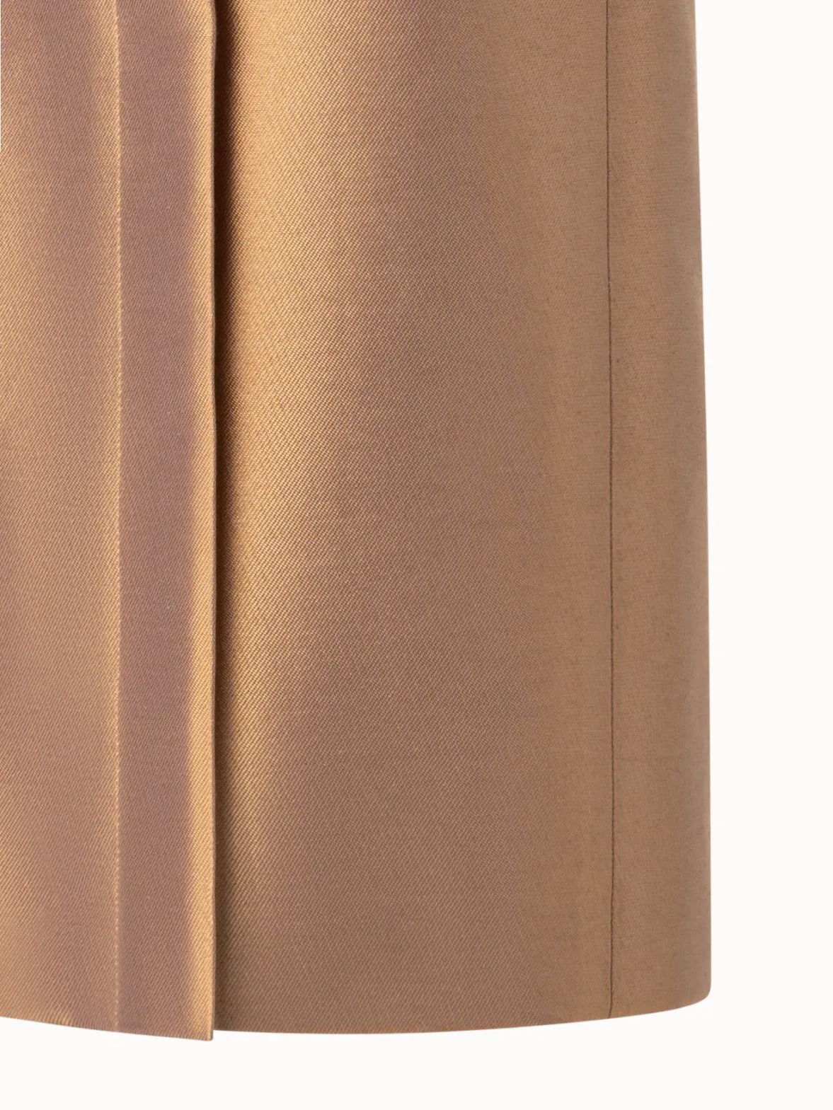 Pencil Skirt with Slit in Cotton and Golden Lurex