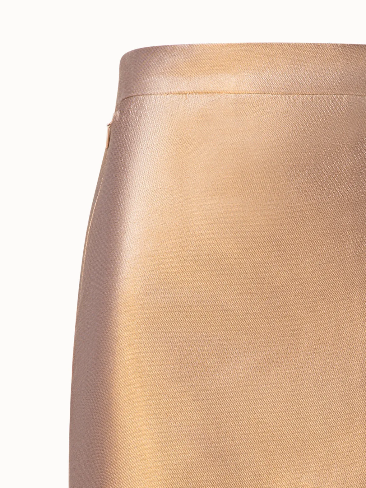 Pencil Skirt with Slit in Cotton and Golden Lurex