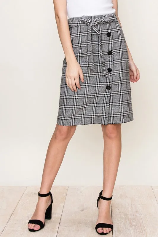 Plaid Pencil Skirt