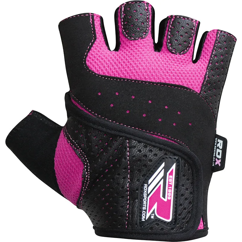 RDX S5 Pink Fingerless Gym Gloves