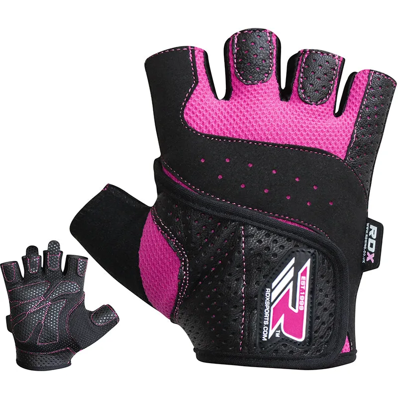 RDX S5 Pink Fingerless Gym Gloves