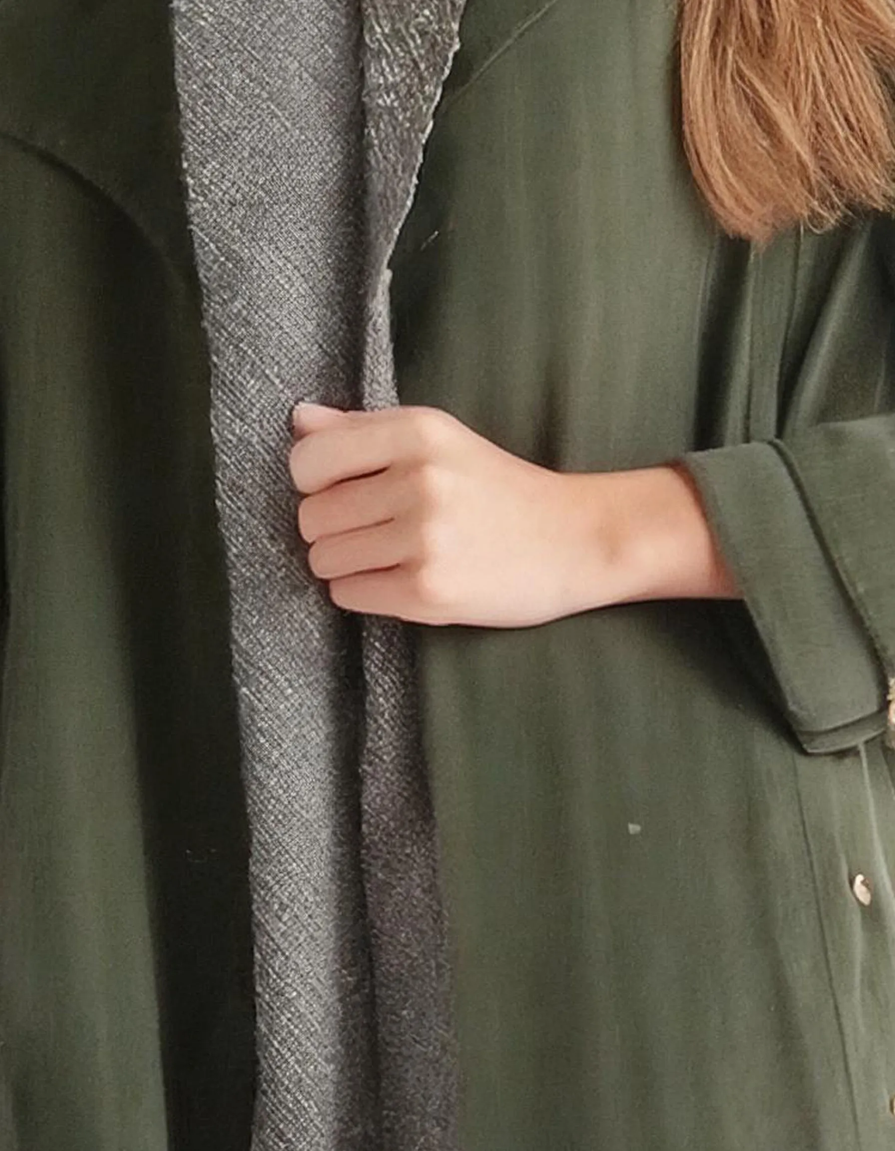 Sage Green Relaxed Trench Coats