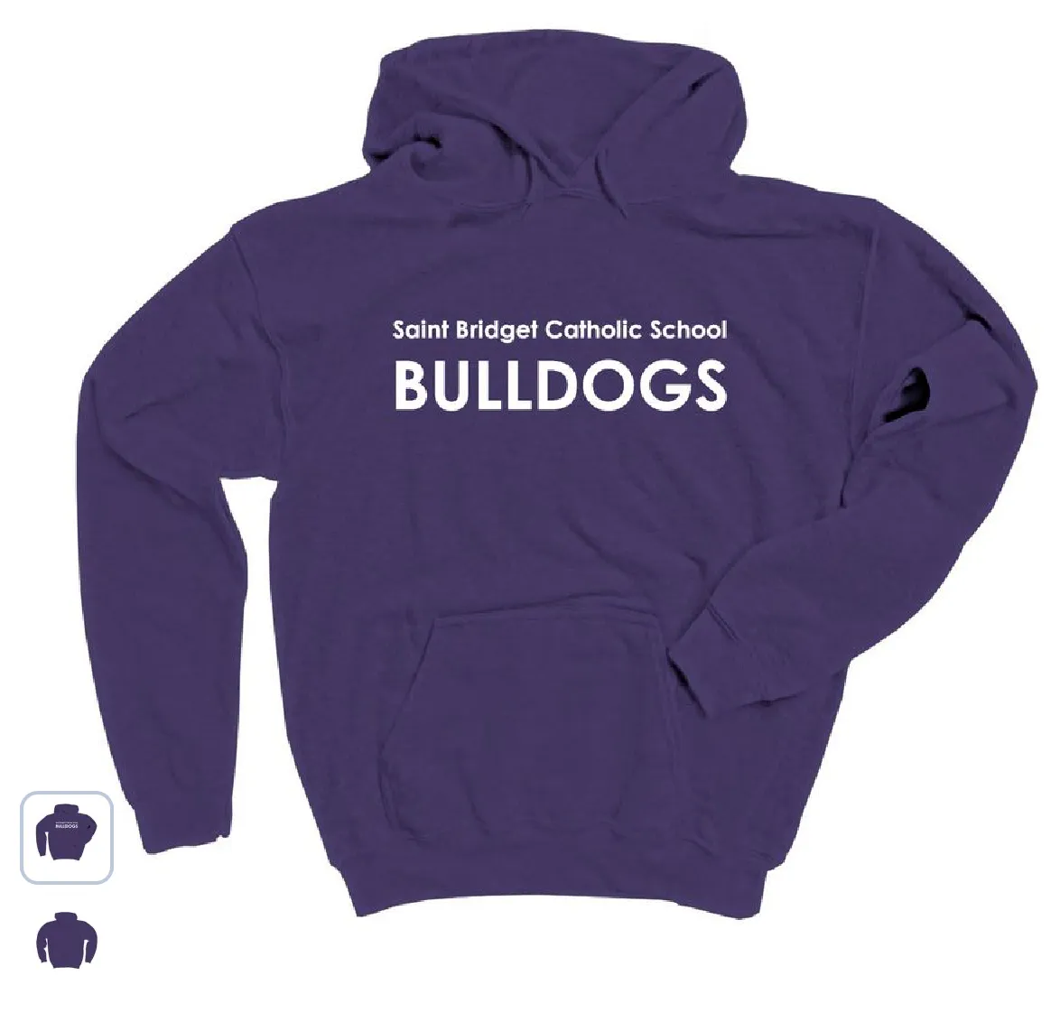 Saint Bridget Bulldogs White Font - Youth Pullover Hoodie