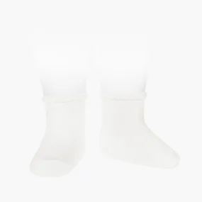 Short Sock with Patterned Cuff