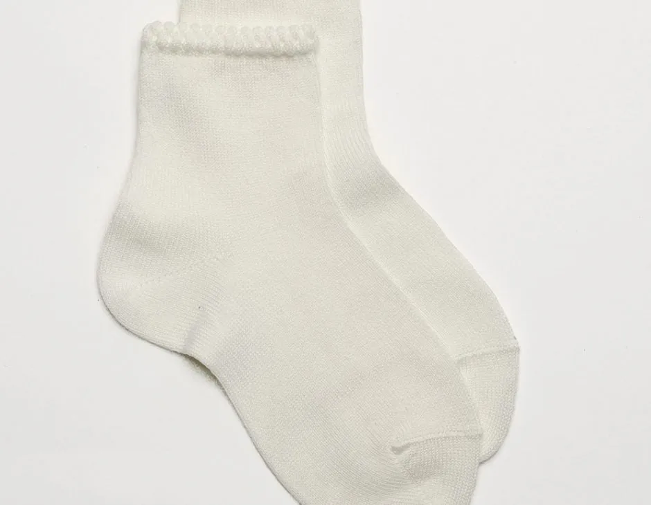 Short Sock with Patterned Cuff