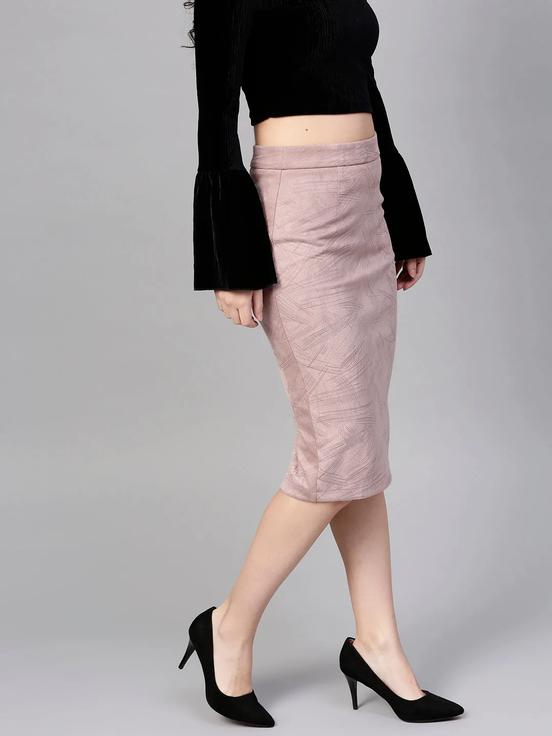 Suede Pencil Skirt