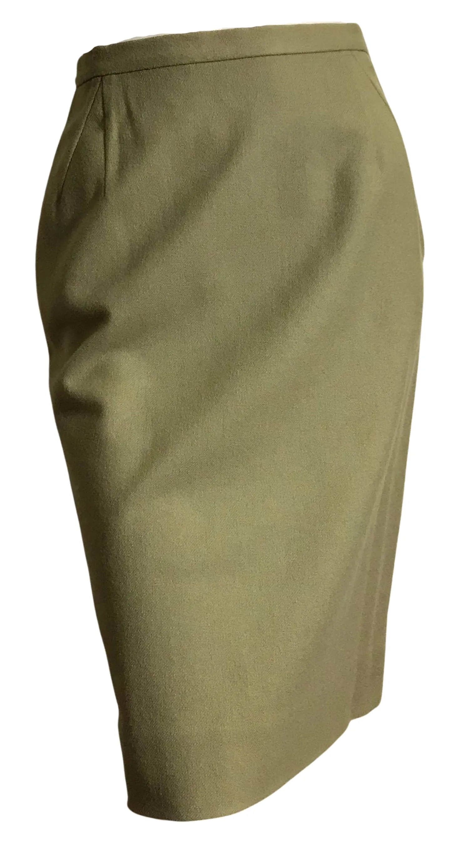 Tan Slubbed Rayon Pencil Skirt circa 1960s