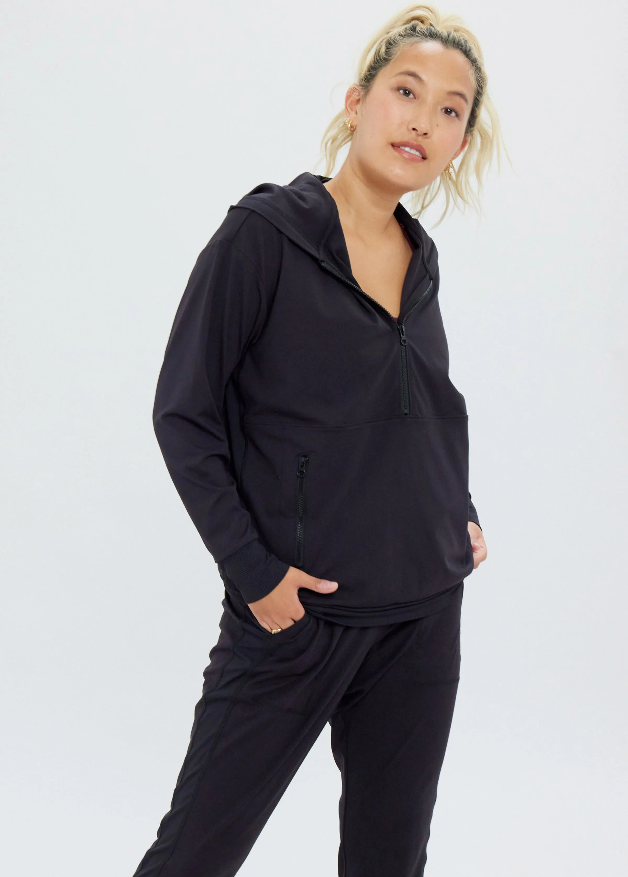 The Ultimate Maternity and Nursing Pullover Black