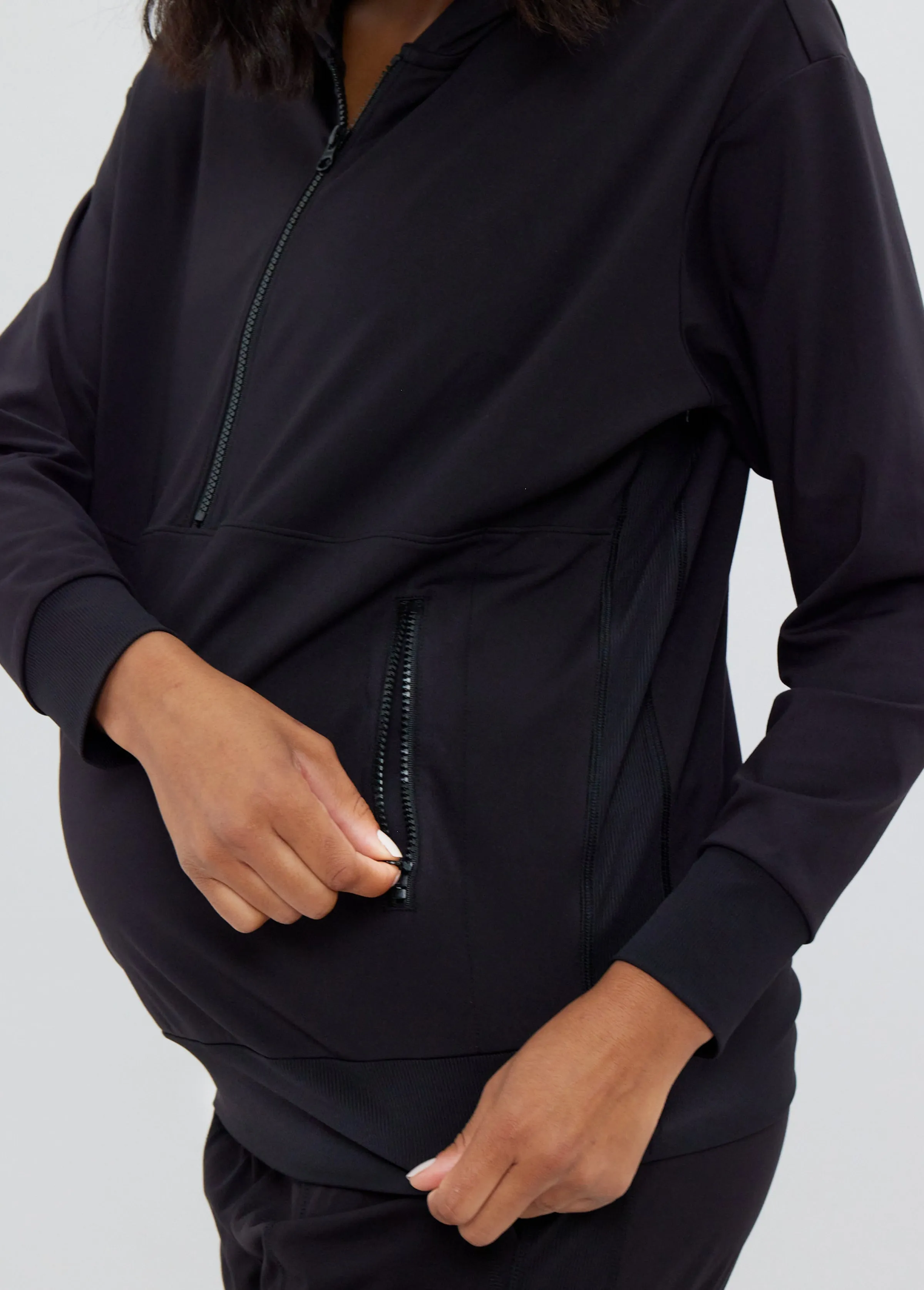 The Ultimate Maternity and Nursing Pullover Black