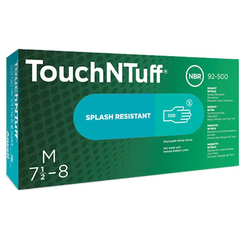 TouchNTuff 92-500 Powdered 4-mil Nitrile Gloves