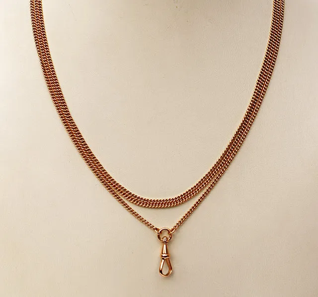 Victorian Austrian 14ct Rose Gold Muff Chain