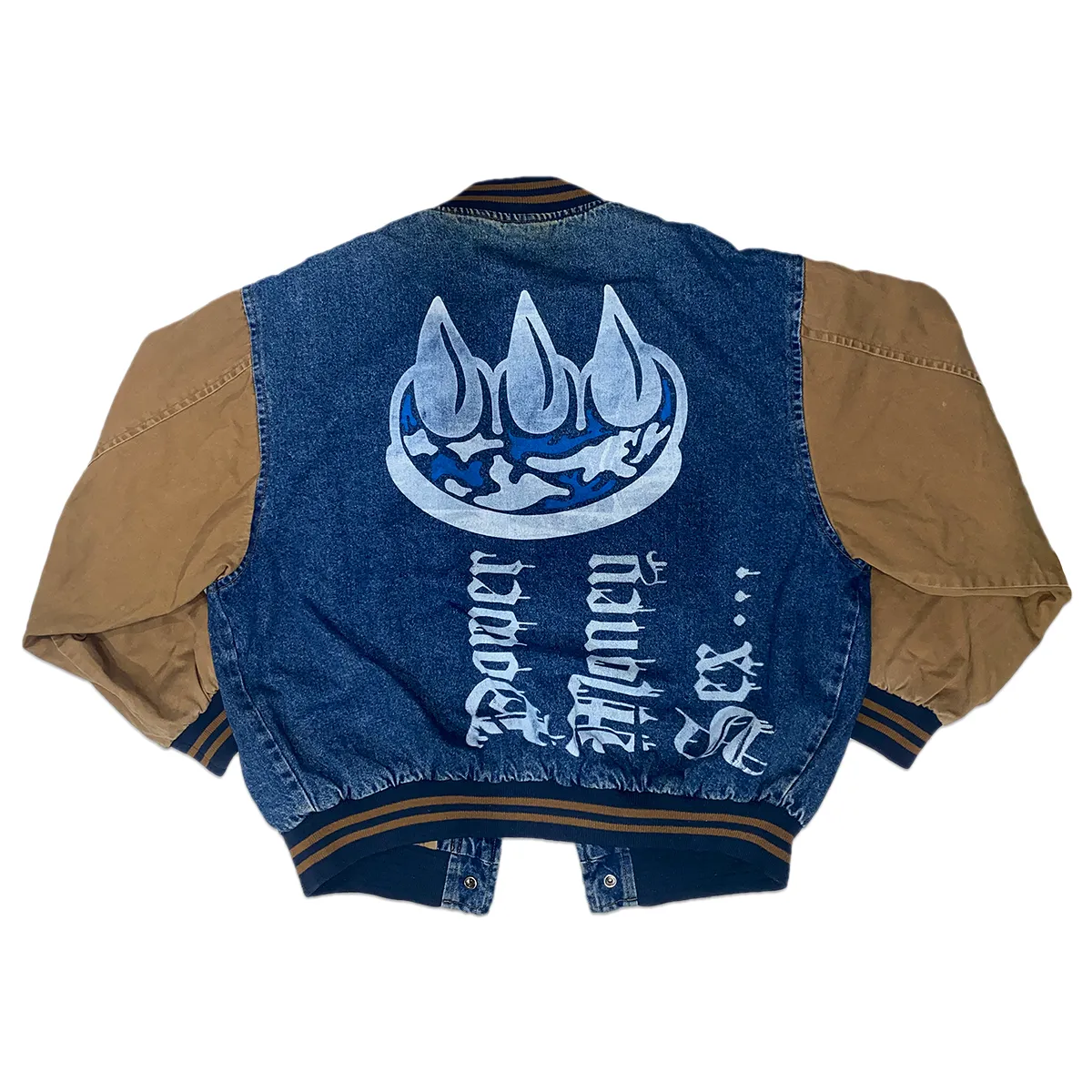 VINTAGE SCREEN PRINTED CLAW PMS DENIM PEPSI JACKET