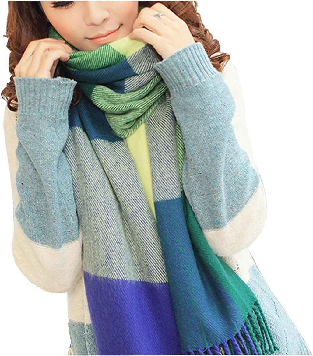 Womens Scarf Fashion Long Plaid Shawls