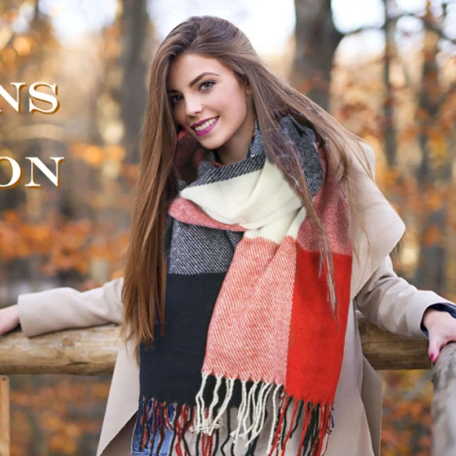 Womens Scarf Fashion Long Plaid Shawls