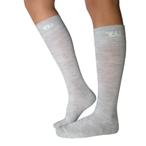 YoU Compression® Light Grey Merino Wool 🐑 CUSHION Knee High 20-30 mmHg